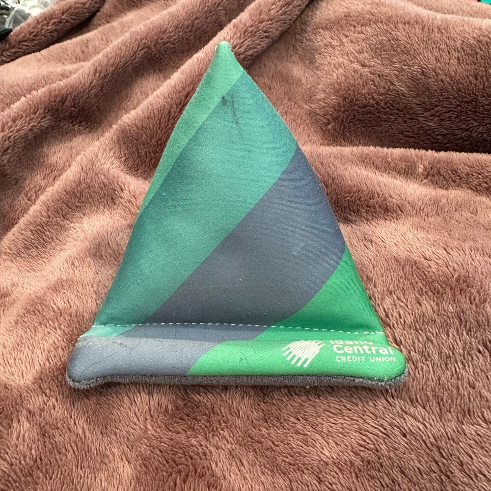 Bean filled triangle phone stand